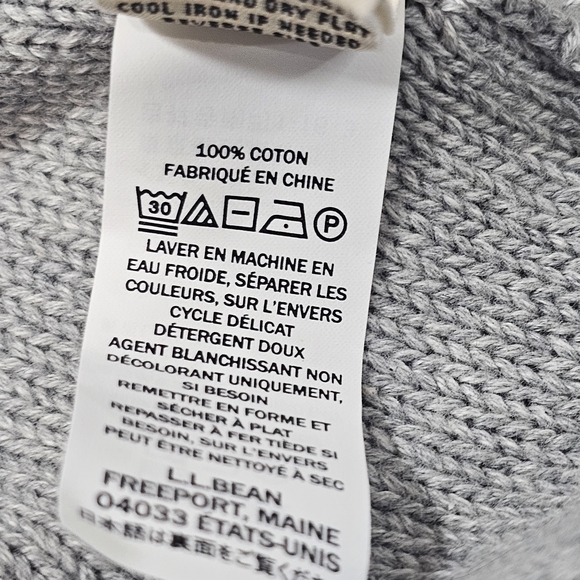 L.L. Bean Gray Cable Knit Turtleneck Sweater - Picture 11 of 11